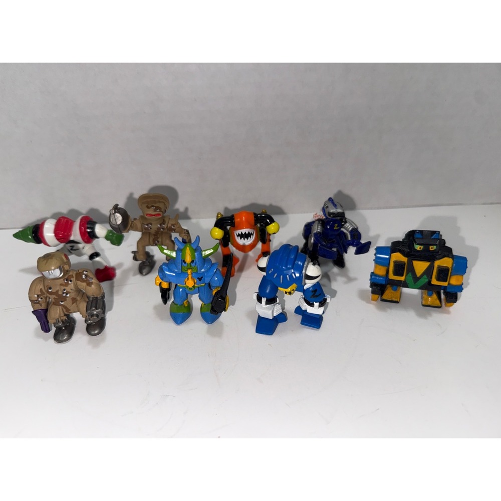 Vintage Micro Machines Z-Bots Action Figure Lot of 8 Galoob 90s Robots Mecha